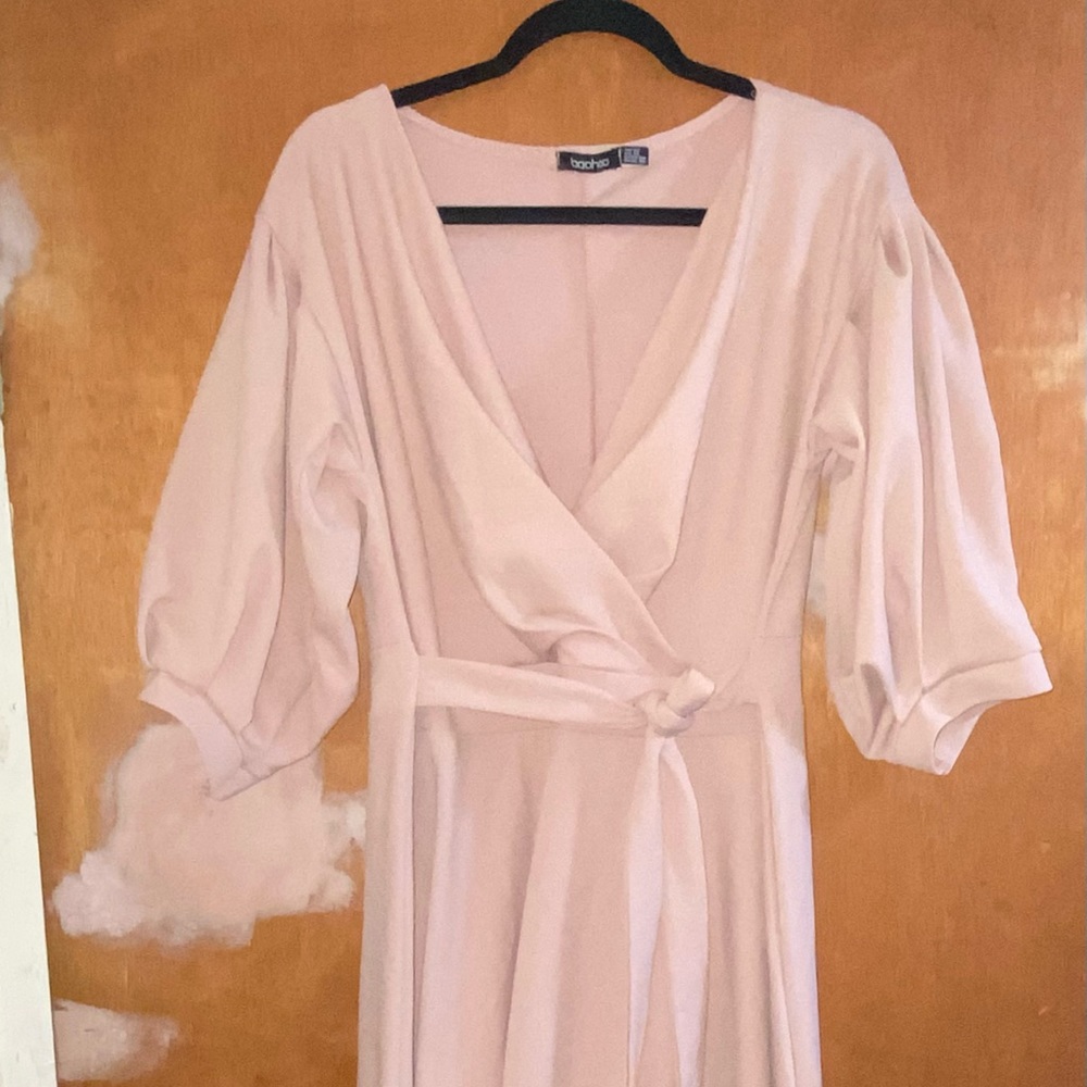 Off the Shoulder Wrap MIDI Dress